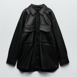 Zara faux leather overshirt